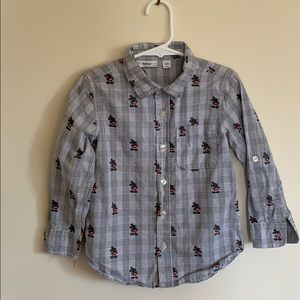 4t. GAP MICKEY MOUSE Button down shirt EUC